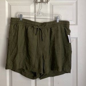 High Waisted Linen Shorts
